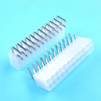 5pcs Motherboard ATX 4.2 mm 24 pin Male Header Pins 24 P Mainboard CPU Power Connector PCB Through Hole Right Angle Solid