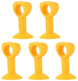 5Pcs Multifunctionele Anti-Collision Deurklink Deurstopper Mcushioning Mute Effect Zuignap Deurklink Stopper oranje