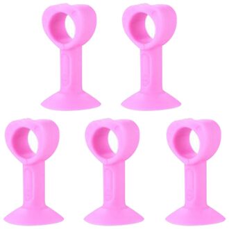5Pcs Multifunctionele Anti-Collision Deurklink Deurstopper Mcushioning Mute Effect Zuignap Deurklink Stopper roze