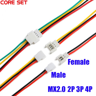 5Pcs MX2.0 2.0mm Wire Cable Connector MX Plug Male & Female 3.7v Battery Charging Cable 15CM Aerial Docking 2P 3P 4P