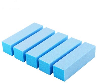 5Pcs Nail Art Schuren Spons Nagels Bestand Buffer Blok Vingernagel Slijpen Polijsten Tool Manicure Pedicure Thuis Diy Nagelvijlen 5stk blauw