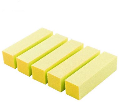 5Pcs Nail Art Schuren Spons Nagels Bestand Buffer Blok Vingernagel Slijpen Polijsten Tool Manicure Pedicure Thuis Diy Nagelvijlen 5stk geel