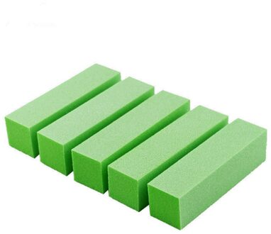 5Pcs Nail Art Schuren Spons Nagels Bestand Buffer Blok Vingernagel Slijpen Polijsten Tool Manicure Pedicure Thuis Diy Nagelvijlen 5stk groen