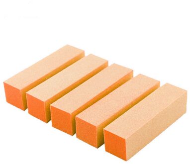 5Pcs Nail Art Schuren Spons Nagels Bestand Buffer Blok Vingernagel Slijpen Polijsten Tool Manicure Pedicure Thuis Diy Nagelvijlen 5stk oranje rood