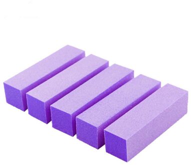 5Pcs Nail Art Schuren Spons Nagels Bestand Buffer Blok Vingernagel Slijpen Polijsten Tool Manicure Pedicure Thuis Diy Nagelvijlen 5stk paars