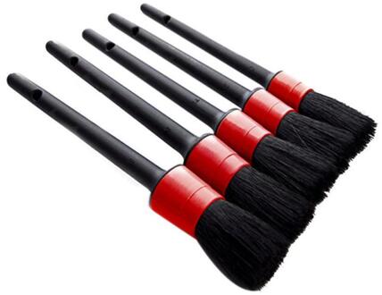 5Pcs Natuurlijke Zwijnen Haar Detail Auto Reinigingsborstel Set Automotive Detaillering QW6 Sponzen, Doeken & Borstels Auto Accessoires 1