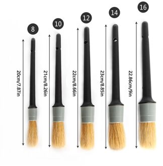 5Pcs Natuurlijke Zwijnen Haar Schoonheid Borstel Car Cleaning Detailing Set Automotive Detaillering Voor Car Cleaning Vuil Stof Clean Borstel