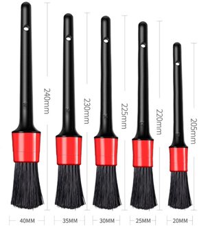 5Pcs Natuurlijke Zwijnen Haar Schoonheid Borstel Car Cleaning Detailing Set Automotive Detaillering Voor Car Cleaning Vuil Stof Clean Borstel