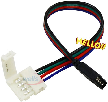 5pcs No soldering 4PIN Cable PCB Board Wire to 4 Pin Female Adapter 10mm 5050 RGB LED Strip light connectors