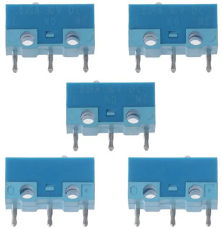 5Pcs Original HUANO White Dot Blue Shell 0.74N Mouse Micro Switch Silver Alloy Contacts 20 Millions Lifetime
