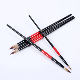 5pcs Painting Art Multi-function Double Color Nylon Hair Wooden Handle Paint Brushes Supplies Watercolor Paint Pen for Drawing