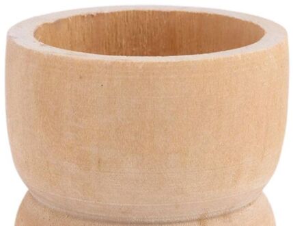 5Pcs Pasen Eenvoudige Unpainted Draagbare Keuken Tool Egg Cup Hout Opslag Houders M68E