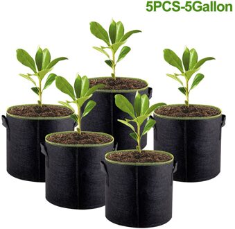 5Pcs Plantaardige Tassen 5 7 10 Gallon Huis Tuin Gereedschap Aardbei Groente Jardin Groeiende Potten Tuinieren Planten Zakken 5 gallon