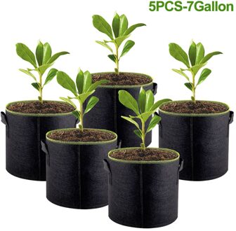 5Pcs Plantaardige Tassen 5 7 10 Gallon Huis Tuin Gereedschap Aardbei Groente Jardin Groeiende Potten Tuinieren Planten Zakken 7 gallon
