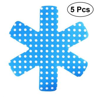 5pcs Pot & Pan Protectors Grijs Print Premium Divider Pads Voorkomen Krassen Aparte en Beschermen Oppervlakken voor Kookgerei blauw