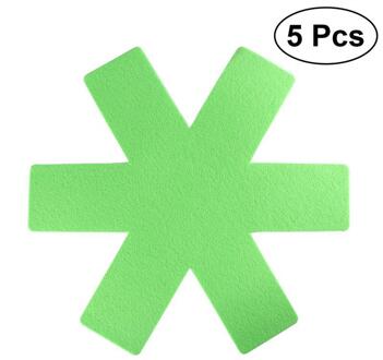 5pcs Pot & Pan Protectors Grijs Print Premium Divider Pads Voorkomen Krassen Aparte en Beschermen Oppervlakken voor Kookgerei groen