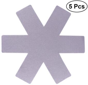 5pcs Pot & Pan Protectors Grijs Print Premium Divider Pads Voorkomen Krassen Aparte en Beschermen Oppervlakken voor Kookgerei licht grijs
