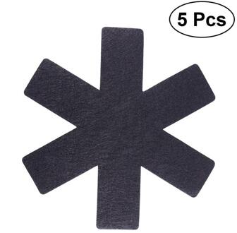 5pcs Pot & Pan Protectors Grijs Print Premium Divider Pads Voorkomen Krassen Aparte en Beschermen Oppervlakken voor Kookgerei zwart