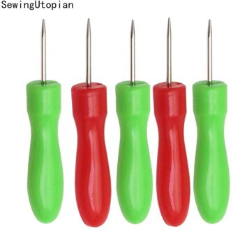 5Pcs Priem Pricker Gat Maker Tool Punch Naaien Stiksels Lederen Craft Leer Haak Voor Diy Handgemaakte Leathercraft Naald Gereedschap