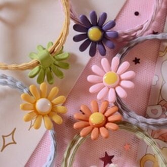 5PCS Prinses Bloem Kleur Kinderen Elastische Haarbanden Baby Hoofdtooi Kinderen Haar Touwen Meisjes Haar Accessoires FQ126