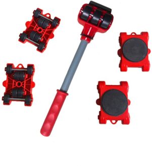 5Pcs Professionele Meubels Mover Tool Set Zware Voeders Vervoer Lifter Wielen Mover Roller Met Wiel Bar Moving Hand Apparaat