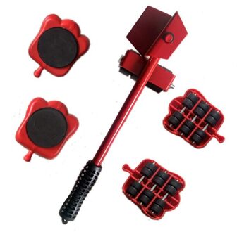 5Pcs Professionele Meubels Mover Tool Set Zware Voeders Vervoer Lifter Wielen Mover Roller Met Wiel Bar Moving Hand Apparaat