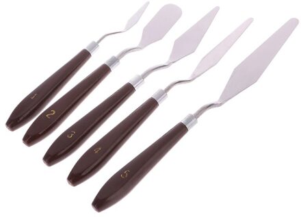 5Pcs Professionele Staal Kunstenaar Olieverf Art Verf Palet Spatel