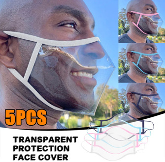 5PCS protector facial Transparent Face mask Mask With Clear Window Visible Expression For The Deaf And Hard Of Hearing masque