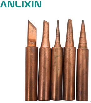 5PCS Pure Copper Color Lead-free Universal 936 900M-T-K 900M-T-B 900M-T-I Soldering Station Soldering Iron Tip Sting Handle