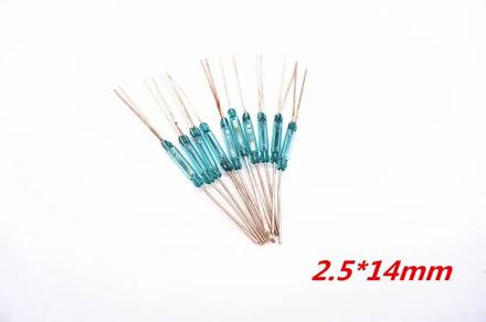 5pcs Reed Switch 3 pin Magnetic Switch 2.5*14mm Normally Open Normally Closed Conversion 2.5X14MM NO NC Conversion for Sensors