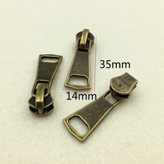 5Pcs Retro Bronzen Rits Slider Voor Metalen Ritsen Donsjack Jas 5 # Zip Hoofd Ritsen Reparatie Kits Diy kledingstuk Naaien Accessoires