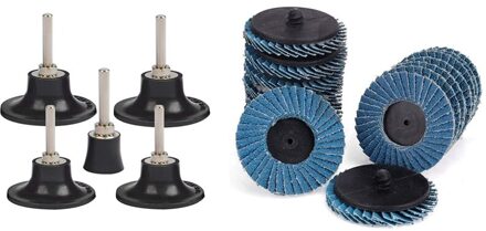 5Pcs Roloc Disc Pad Houder & 30Pcs Flap Disc 2 Inch Zirconia Platte Flap Disc Roloc Roll Lock slijpen Schuren Wielen