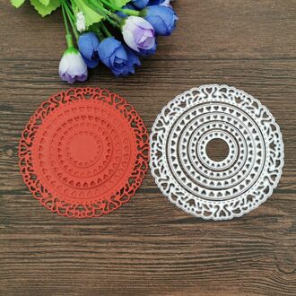 5Pcs Ronde Circ achtergrond frame Metalen Stansmessen voor DIY Scrapbooking Album Papier Kaarten Decoratieve Ambachten Embossing Die Cuts