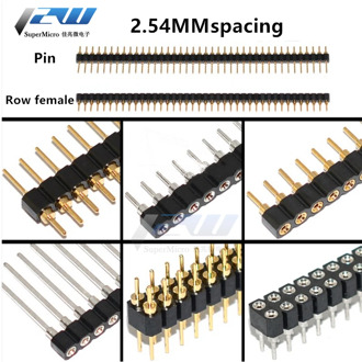 5pcs Round hole pin header 2.54mm pitch row female single row 1*40p double row 2*40p double row pin round pin gold plated