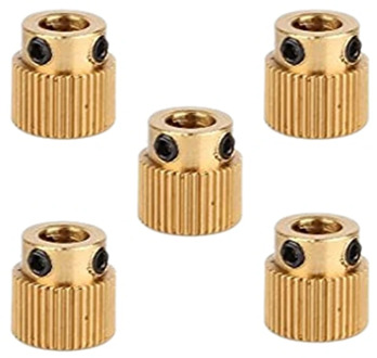 5Pcs Rugged 3D Printer Parts Driver 40 Tooth Gear Brass Extruder Wheel Gear for Printer Cr-10 Cr-10S S4 S5 Ender 3 Pro