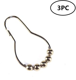 5Pcs Rvs Praktische Bad Rollerball Douchegordijn Haken Glide Ringen Handig Woonaccessoires 3stk