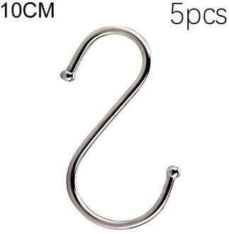 5Pcs S-Vormige Haken Kleding Diversen Organizer Rails Opslag-Houders Badkamer Keuken Roestvrij Staal Black Praktische meerdere 10cm