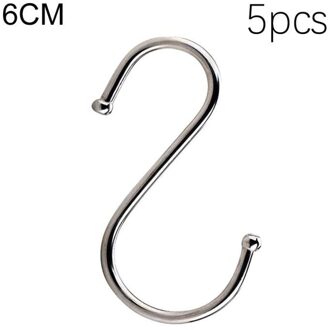 5Pcs S-Vormige Haken Kleding Diversen Organizer Rails Opslag-Houders Badkamer Keuken Roestvrij Staal Black Praktische meerdere 6cm