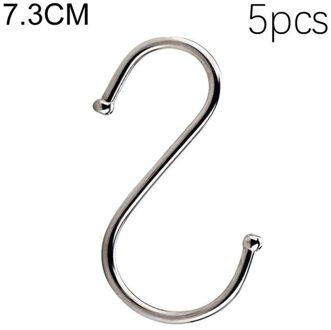 5Pcs S-Vormige Haken Kleding Diversen Organizer Rails Opslag-Houders Badkamer Keuken Roestvrij Staal Black Praktische meerdere 7.3cm
