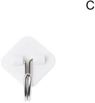 5Pcs Set Keuken Badkamer Plastic Zelfklevende Haak Muur Sticky Mount Hanger Rack Sterke Stok Haak Roestvrij Stalen Haak