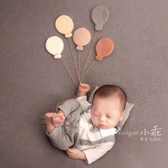 5pcs/set Newborn Photography Prop Wool Felt Balloon Handmade Baby Photography Balloon for Photo Studio Baby Shooting Accessories