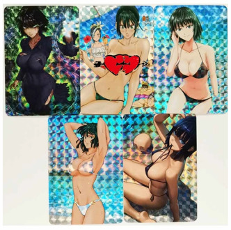 5pcs/set ONE PUNCH MAN Fubuki Nude Sexy Swimsuit Refraction Process Toys Hobbies Hobby Collectibles Game Collection Anime Cards