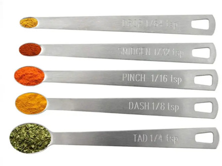 5pcs/set Stainless Steel Mini Measuring Spoon Durable Home Sauce Cutlery Accessories Kitchen Baking Tool