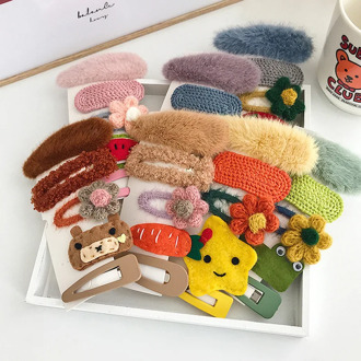 5pcs Sets Korean Ins Lovely Bb Hairpin Hair Clip Fruit Edge Clip Girl Hairpin Headdress Combination Sugar Candy Hair Pins Girls