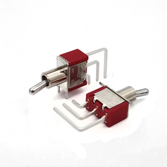 5Pcs SH T8019L 3Pin ON-ON Vertical Right Angle 2 Position PCB Mount Mini Toggle Switch