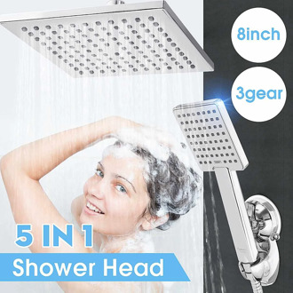 5PCS Shower Set 9 Inch Shower Head Shower Tube Shower Wall Holder Stainless Steel Rustproof ABS Shower Kit For Bathroom Toilet