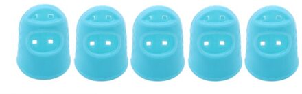 5Pcs Silicone Finger Guards Gitaar Vingertop Protectors Voor Ukulele Gitaar Antislip Vinger Sets 6 Kleur Optioneel licht blauw