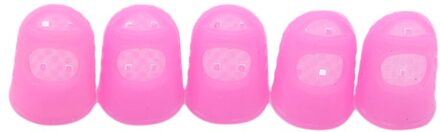 5Pcs Silicone Finger Guards Gitaar Vingertop Protectors Voor Ukulele Gitaar Antislip Vinger Sets 6 Kleur Optioneel roze