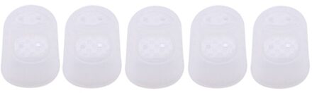 5Pcs Silicone Finger Guards Gitaar Vingertop Protectors Voor Ukulele Gitaar Antislip Vinger Sets 6 Kleur Optioneel wit
