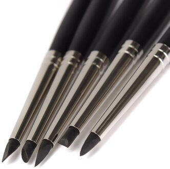 5Pcs Siliconen Nail Borstel Carving Emboss Hollow Aardewerk Sculptuur Uv Gel Vormgeving Siliconen Borstels Voor Modeling Nail Art Diy tool